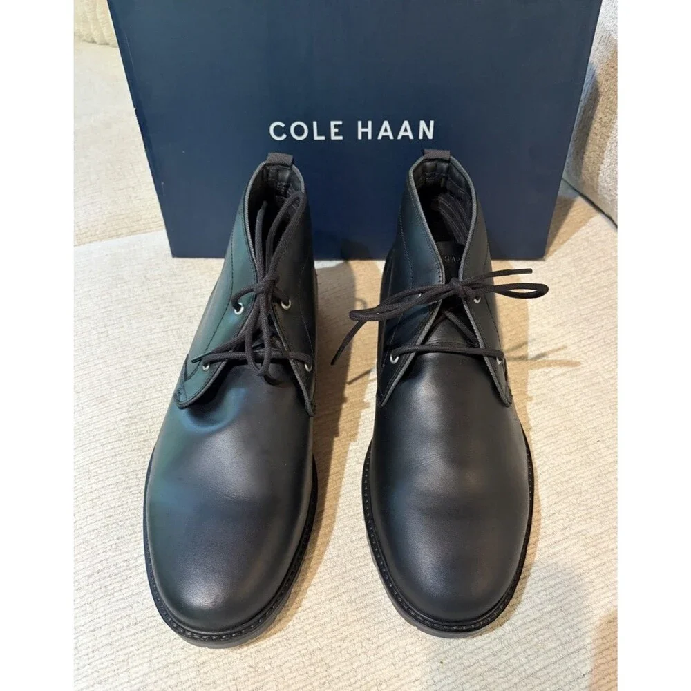 Cole Haan Midland Leather Chukka Boot Men’s Size 12M Black NIB Water Resistant